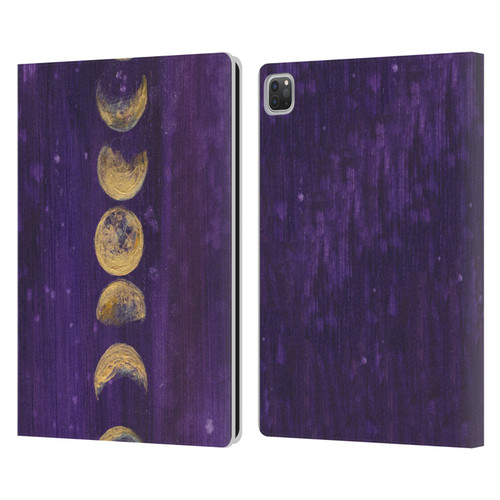 Mai Autumn Space And Sky Moon Phases Leather Book Wallet Case Cover For Apple iPad Pro 13 M4 2024