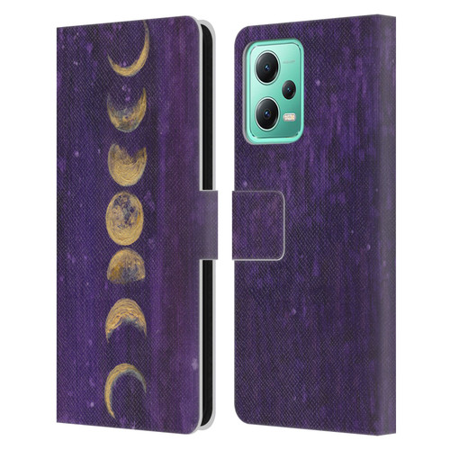 Mai Autumn Space And Sky Moon Phases Leather Book Wallet Case Cover For Xiaomi Redmi Note 12 5G