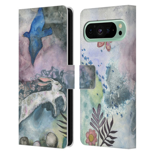 Wyanne Animals Bird and Rabbit Leather Book Wallet Case Cover For Google Pixel 9 Pro XL