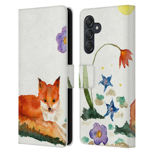 Wyanne Animals Little Fox In The Garden Leather Book Wallet Case Cover For Samsung Galaxy M55 5G