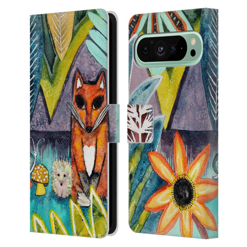 Wyanne Animals 2 Fox Leather Book Wallet Case Cover For Google Pixel 9 Pro XL