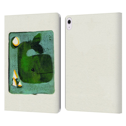 Wyanne Animals 2 Green Whale Monoprint Leather Book Wallet Case Cover For Apple iPad Air 13 2024