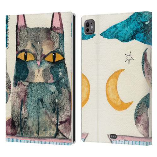 Wyanne Cat By The Light Of The Moon Leather Book Wallet Case Cover For Apple iPad Pro 11 M4 2024