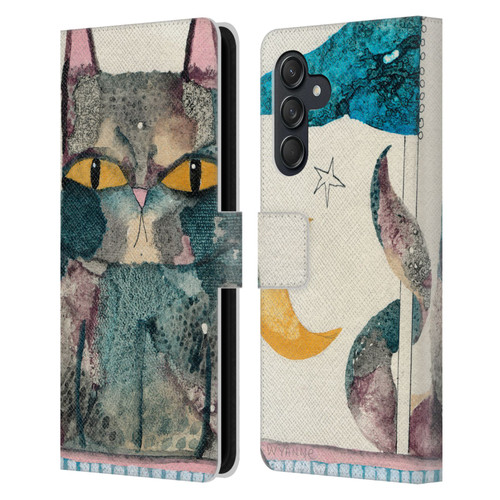 Wyanne Cat By The Light Of The Moon Leather Book Wallet Case Cover For Samsung Galaxy M55 5G