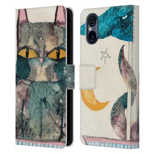 Wyanne Cat By The Light Of The Moon Leather Book Wallet Case Cover For Sony Xperia 5 V 5G