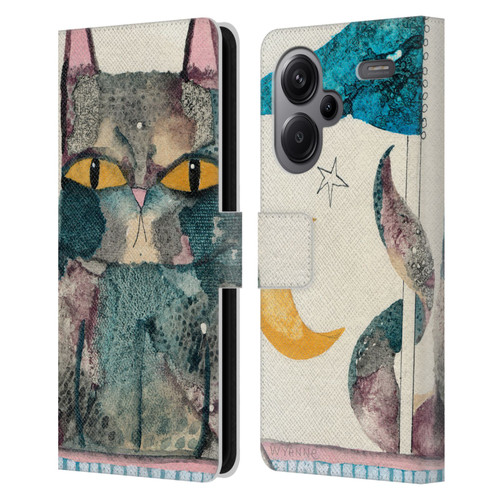 Wyanne Cat By The Light Of The Moon Leather Book Wallet Case Cover For Xiaomi Redmi Note 13 Pro Plus 5G