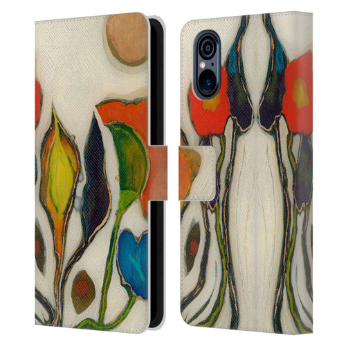 Wyanne Nature Artist Flowers Leather Book Wallet Case Cover For Sony Xperia 5 V 5G