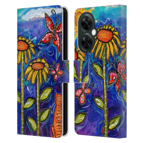 Wyanne Nature 2 Sundown Sunflowers Leather Book Wallet Case Cover For OnePlus Nord CE 3 Lite 5G