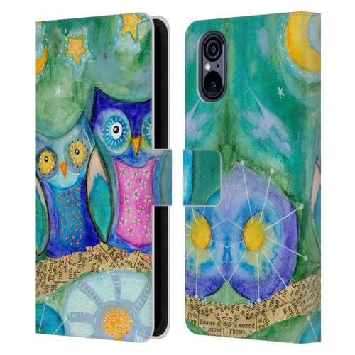 Wyanne Owl Wishing The Night Away Leather Book Wallet Case Cover For Sony Xperia 5 V 5G