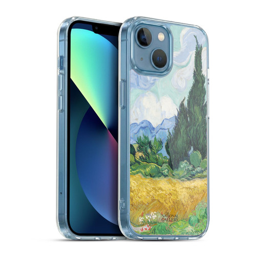 The National Gallery Art A Wheatfield With Cypresses Soft Gel Case for Apple iPhone 13 Mini