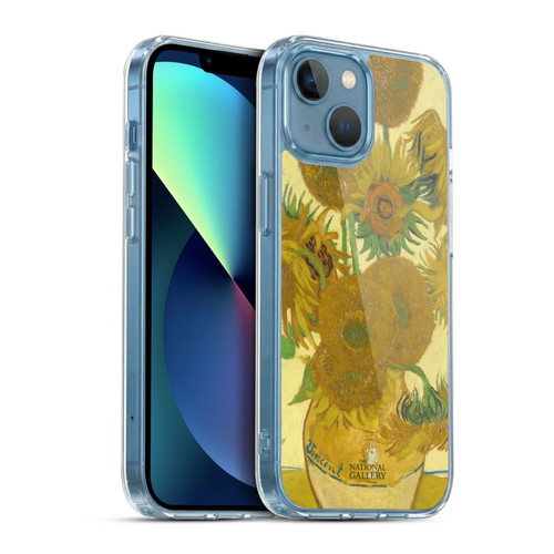 The National Gallery Art Sunflowers Soft Gel Case for Apple iPhone 13 Mini & MagSafe