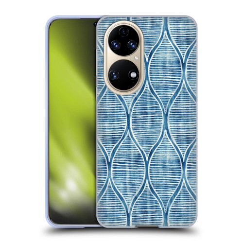 Micklyn Le Feuvre Flora And Fauna Hand Painted Blue White Pattern Soft Gel Case for Huawei P50