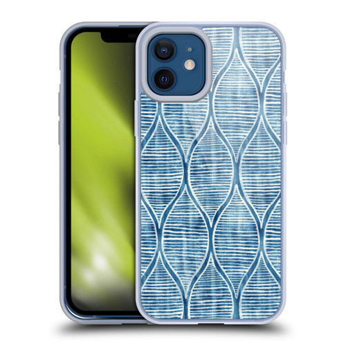 Micklyn Le Feuvre Flora And Fauna Hand Painted Blue White Pattern Soft Gel Case for Apple iPhone 12 / iPhone 12 Pro