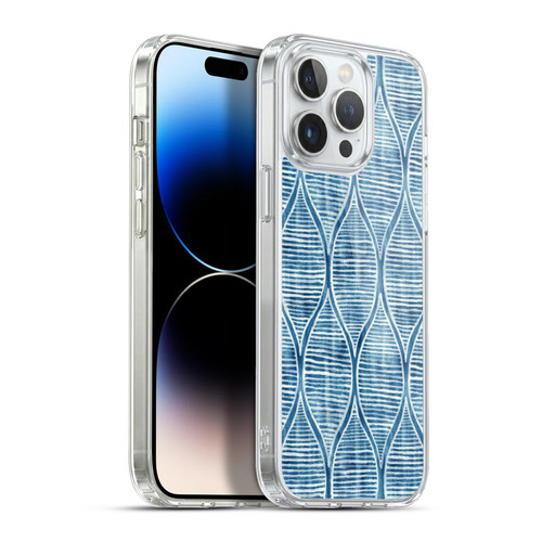 Micklyn Le Feuvre Flora And Fauna Hand Painted Blue White Pattern Soft Gel Case for Apple iPhone 13 Pro Max & MagSafe