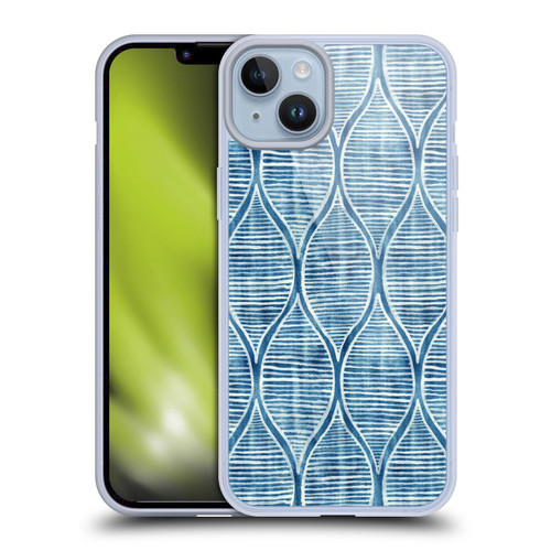 Micklyn Le Feuvre Flora And Fauna Hand Painted Blue White Pattern Soft Gel Case for Apple iPhone 14 Plus