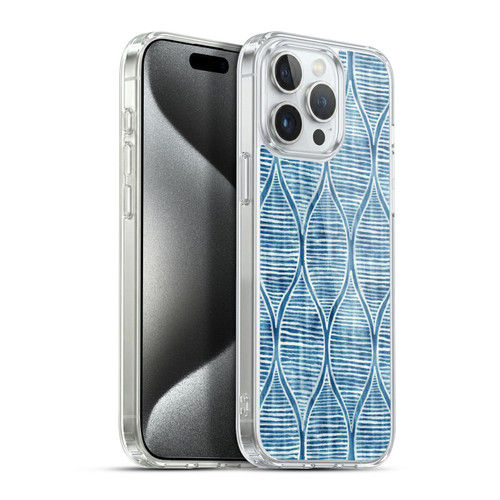 Micklyn Le Feuvre Flora And Fauna Hand Painted Blue White Pattern Soft Gel Case for Apple iPhone 15 Pro Max & MagSafe