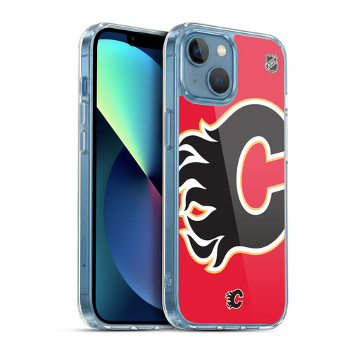NHL Calgary Flames Oversized Soft Gel Case for Apple iPhone 13 Mini & MagSafe