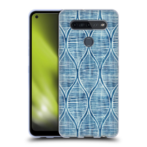 Micklyn Le Feuvre Flora And Fauna Hand Painted Blue White Pattern Soft Gel Case for LG K51S