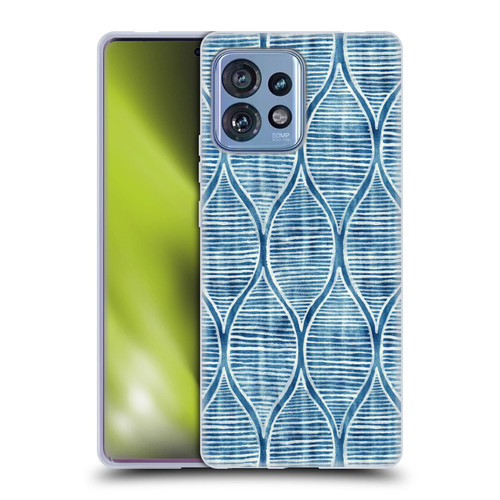 Micklyn Le Feuvre Flora And Fauna Hand Painted Blue White Pattern Soft Gel Case for Motorola Moto Edge 40 Pro