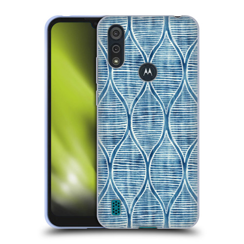 Micklyn Le Feuvre Flora And Fauna Hand Painted Blue White Pattern Soft Gel Case for Motorola Moto E6s (2020)