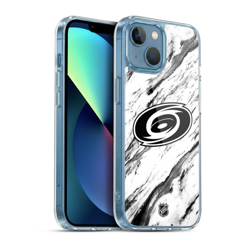 NHL Carolina Hurricanes Marble Soft Gel Case for Apple iPhone 13 Mini