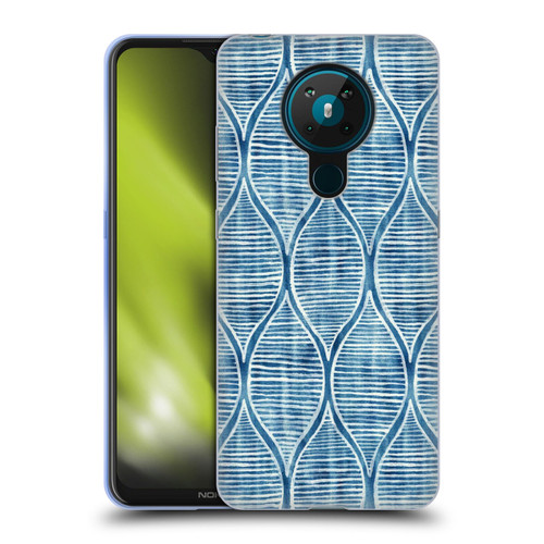 Micklyn Le Feuvre Flora And Fauna Hand Painted Blue White Pattern Soft Gel Case for Nokia 5.3