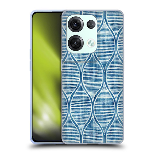 Micklyn Le Feuvre Flora And Fauna Hand Painted Blue White Pattern Soft Gel Case for OPPO Reno8 Pro