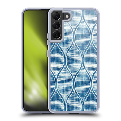 Micklyn Le Feuvre Flora And Fauna Hand Painted Blue White Pattern Soft Gel Case for Samsung Galaxy S22+ 5G