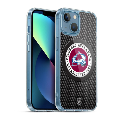 NHL Colorado Avalanche Puck Texture Soft Gel Case for Apple iPhone 13 Mini & MagSafe