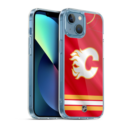 NHL Calgary Flames Jersey Soft Gel Case for Apple iPhone 13 Mini & MagSafe