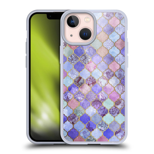 Micklyn Le Feuvre Moroccan Decorative Purple Soft Gel Case for Apple iPhone 13 Mini