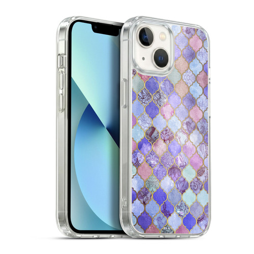 Micklyn Le Feuvre Moroccan Decorative Purple Soft Gel Case for Apple iPhone 13