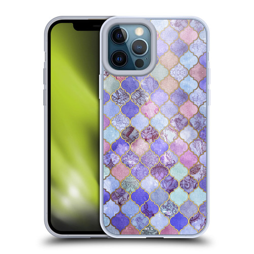 Micklyn Le Feuvre Moroccan Decorative Purple Soft Gel Case for Apple iPhone 12 Pro Max