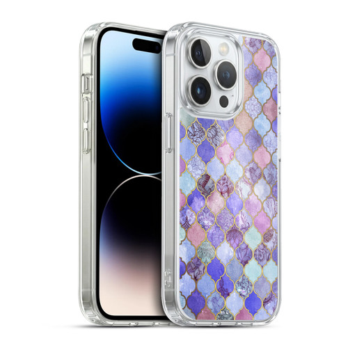 Micklyn Le Feuvre Moroccan Decorative Purple Soft Gel Case for Apple iPhone 13 Pro & MagSafe