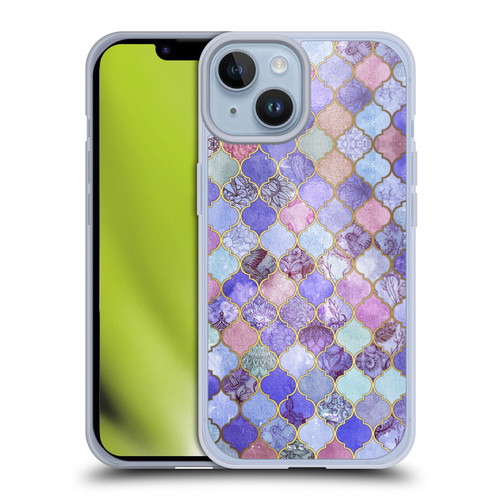 Micklyn Le Feuvre Moroccan Decorative Purple Soft Gel Case for Apple iPhone 14