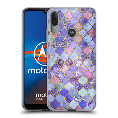Micklyn Le Feuvre Moroccan Decorative Purple Soft Gel Case for Motorola Moto E6 Plus