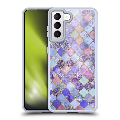 Micklyn Le Feuvre Moroccan Decorative Purple Soft Gel Case for Samsung Galaxy S21 5G