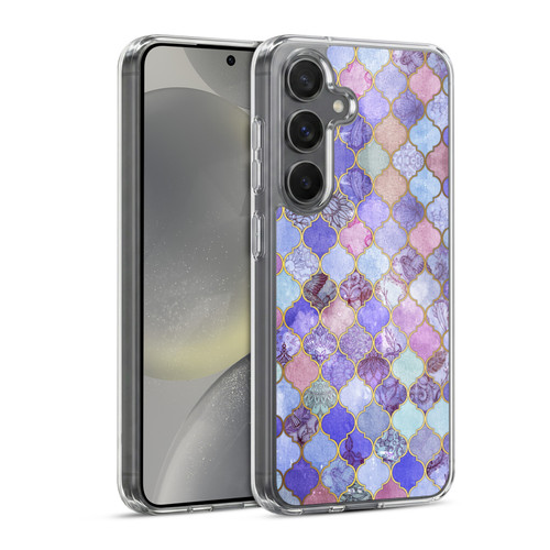 Micklyn Le Feuvre Moroccan Decorative Purple Soft Gel Case for Samsung Galaxy S24 5G & MagSafe