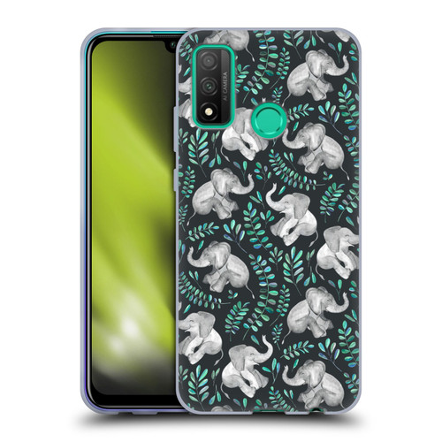 Micklyn Le Feuvre Wildlife Little Laughing Elephants In Turquoise And Grey Soft Gel Case for Huawei P Smart (2020)