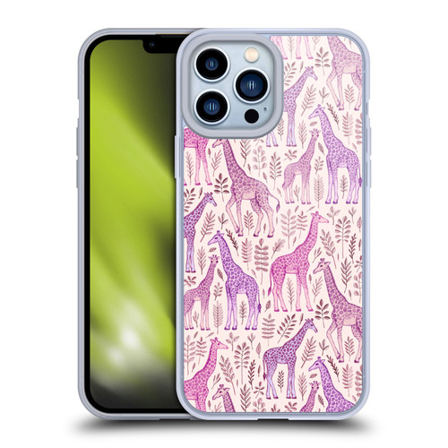 Micklyn Le Feuvre Wildlife Pink Giraffes Soft Gel Case for Apple iPhone 13 Pro Max