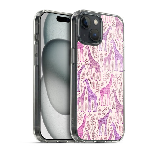 Micklyn Le Feuvre Wildlife Pink Giraffes Soft Gel Case for Apple iPhone 15 & MagSafe