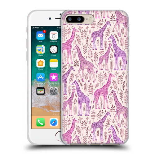 Micklyn Le Feuvre Wildlife Pink Giraffes Soft Gel Case for Apple iPhone 7 Plus / iPhone 8 Plus