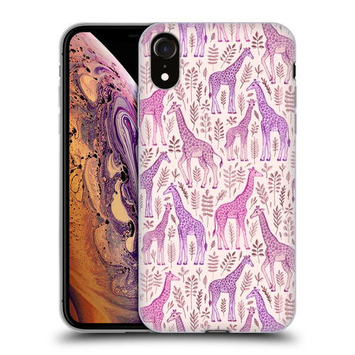 Micklyn Le Feuvre Wildlife Pink Giraffes Soft Gel Case for Apple iPhone XR