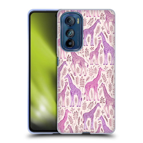 Micklyn Le Feuvre Wildlife Pink Giraffes Soft Gel Case for Motorola Edge 30