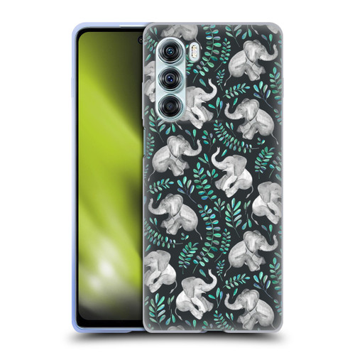 Micklyn Le Feuvre Wildlife Little Laughing Elephants In Turquoise And Grey Soft Gel Case for Motorola Edge S30 / Moto G200 5G