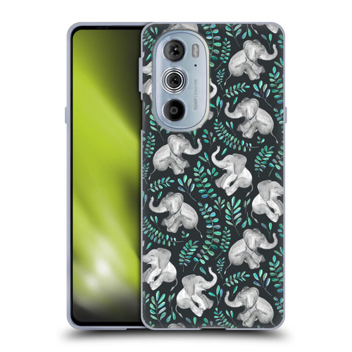 Micklyn Le Feuvre Wildlife Little Laughing Elephants In Turquoise And Grey Soft Gel Case for Motorola Edge X30