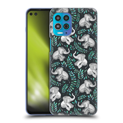 Micklyn Le Feuvre Wildlife Little Laughing Elephants In Turquoise And Grey Soft Gel Case for Motorola Moto G100