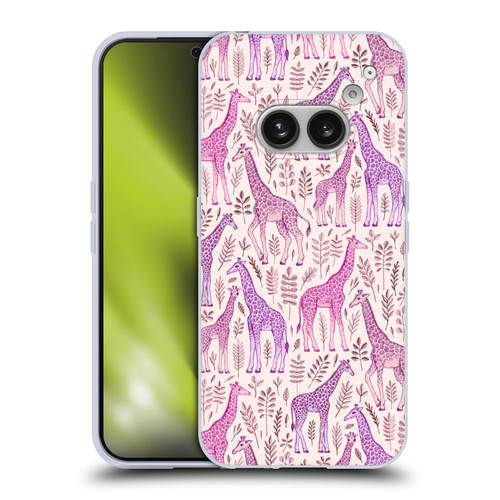 Micklyn Le Feuvre Wildlife Pink Giraffes Soft Gel Case for Nothing Phone (2a)