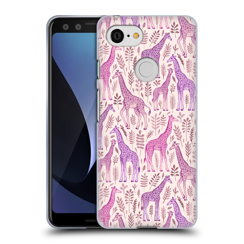 Micklyn Le Feuvre Wildlife Pink Giraffes Soft Gel Case for Google Pixel 3