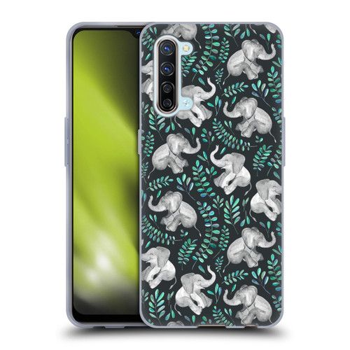 Micklyn Le Feuvre Wildlife Little Laughing Elephants In Turquoise And Grey Soft Gel Case for OPPO Find X2 Lite 5G